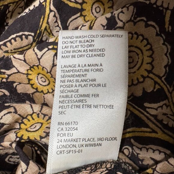 Anthropologie Cleobella Rafia Lace Harley Black Ballon Sleeve Peasant Blouse XS - Picture 15 of 15